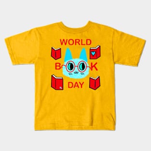 Fuzzy World Book Day Cat Kids T-Shirt